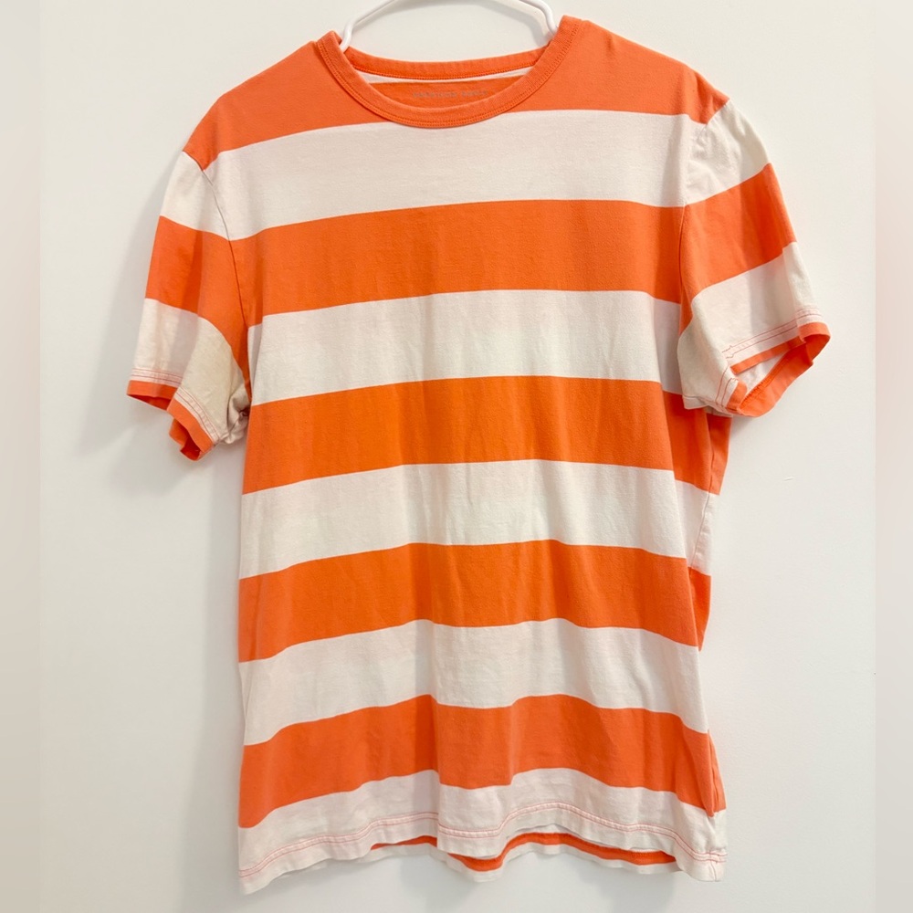 AE Orange and White Striped Tee